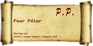 Peer Péter névjegykártya